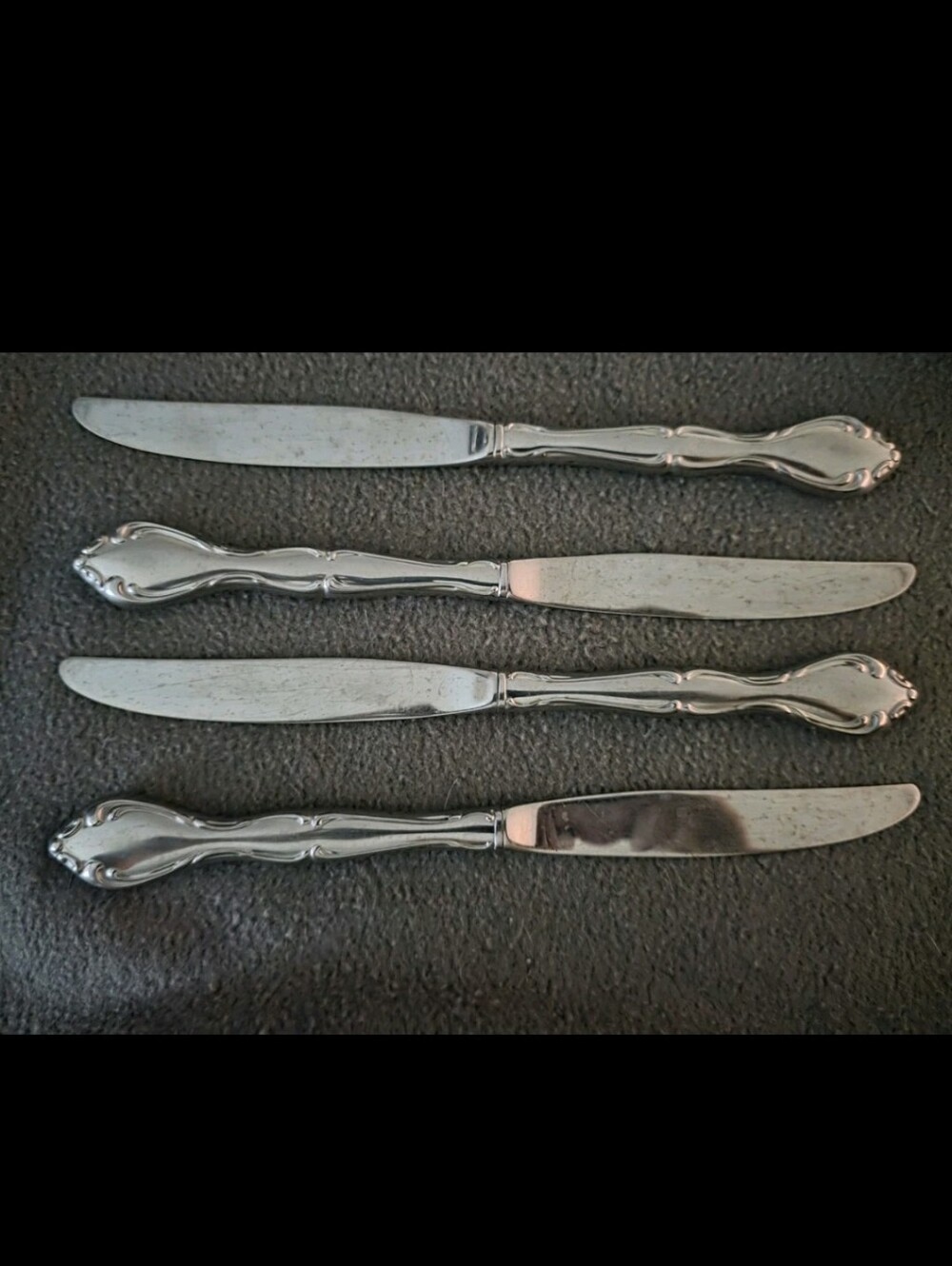 Set of 4 Oneida Simeon L George H Rogers HOMESTEAD Stainless Dinner Knives MCM